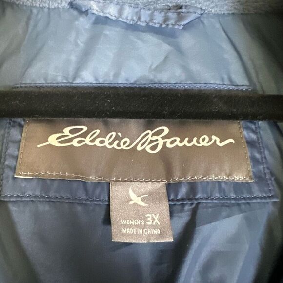 Eddie Bauer down jacket womens 3x parka puffer hooded blue long gorpcore - Picture 2 of 9